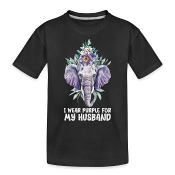 I Wear Purple For My Husband, Alzheimers Awareness - T-shirt bio Premium Enfant - noir - Devant