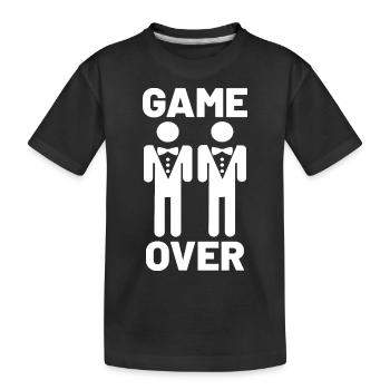 Game Over Drôle Enterrement de vie de garçon Gay Pride Mariage - T-shirt bio Premium Enfant - noir - Devant