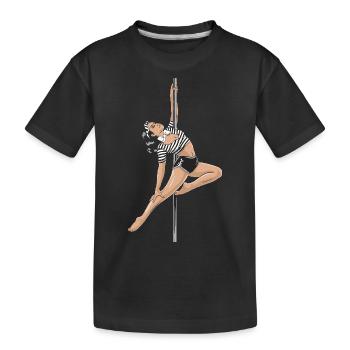 Pole Dance Pole Tänzerin Stangentanz - Kinder Premium Bio T-Shirt - Schwarz - Vorne