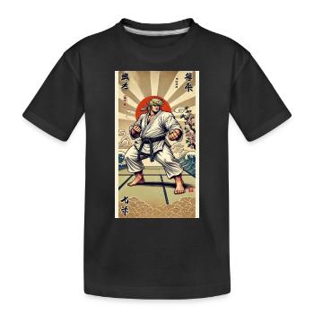 Karate MEISTER - Kinder Premium Bio T-Shirt - Schwarz - Vorne