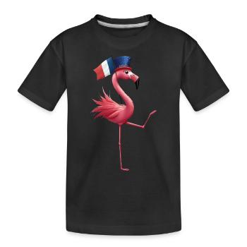 Flamingo - Kinder Premium Bio T-Shirt - Schwarz - Vorne