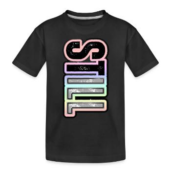 STILL ILL – Pastellschriftzug mit Charakter - Kinder Premium Bio T-Shirt - Schwarz - Vorne