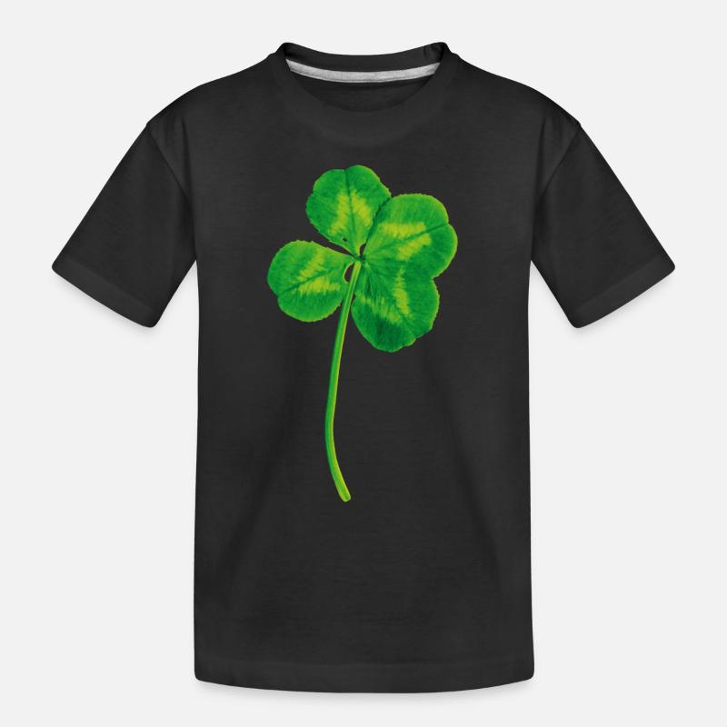 Echter Glücksklee - Kinder Premium Bio T-Shirt - Schwarz