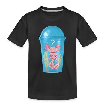 Ozelot Fisch im Plastik Becher - Kinder Premium Bio T-Shirt - Schwarz - Vorne