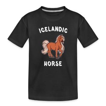 Pferde Spruch Islandpferde Pferdeliebe Stute - Kinder Premium Bio T-Shirt - Schwarz - Vorne