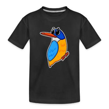 Niedlicher Eisvogel - Kinder Premium Bio T-Shirt - Schwarz - Vorne