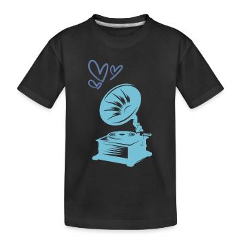 Music Gramophone Retro - Kids' Premium Organic T-Shirt - black - Front