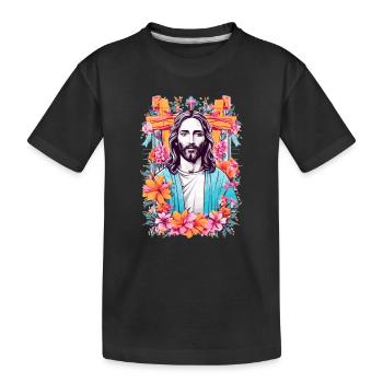 Jesus Christus - Kinder Premium Bio T-Shirt - Schwarz - Vorne