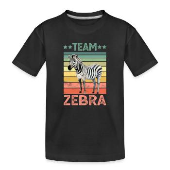 Zebra - Kinder Premium Bio T-Shirt - Schwarz - Vorne