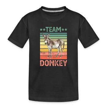Esel - Kinder Premium Bio T-Shirt - Schwarz - Vorne
