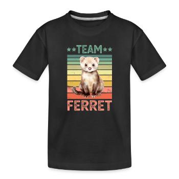 Frettchen - Kinder Premium Bio T-Shirt - Schwarz - Vorne