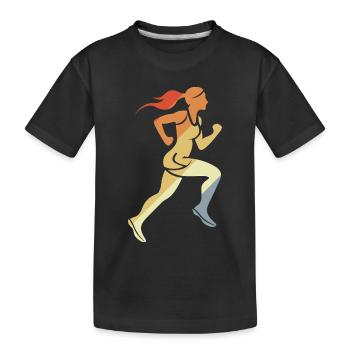 Runner Girl Retro Style - Kids' Premium Organic T-Shirt - black - Front