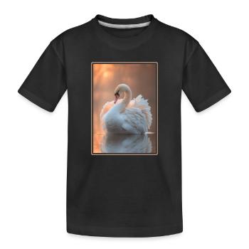 Schwäne Schwan - Kinder Premium Bio T-Shirt - Schwarz - Vorne