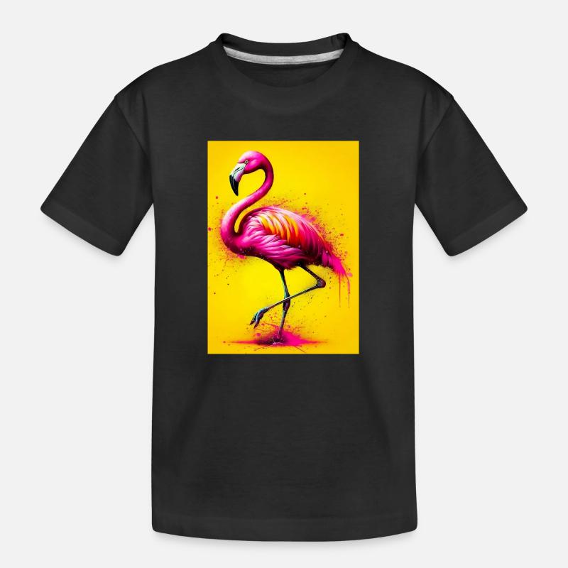 Flamingo - Kinder Premium Bio T-Shirt - Schwarz