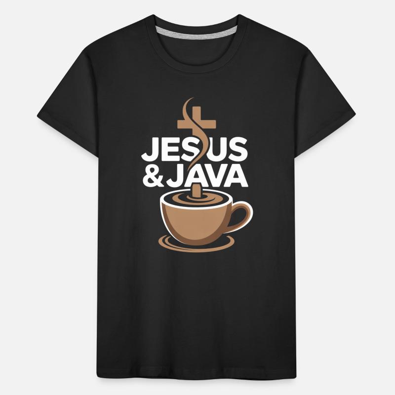 Inspiration and coffee with Jesus & Java Kids' Premium Organic T-Shirt