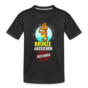 Insigne hippocampe en bronze - T-shirt bio Premium Enfant - noir - Devant