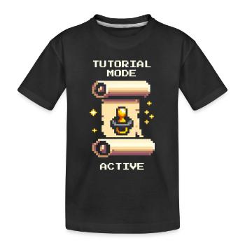 Tutorialmodus aktiv | Eltern im Lernlevel - Kinder Premium Bio T-Shirt - Schwarz - Vorne