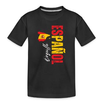Spanish Pride, vertikales Design - Kinder Premium Bio T-Shirt - Schwarz - Vorne