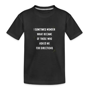 Asking for directions - Kids' Premium Organic T-Shirt - black - Front