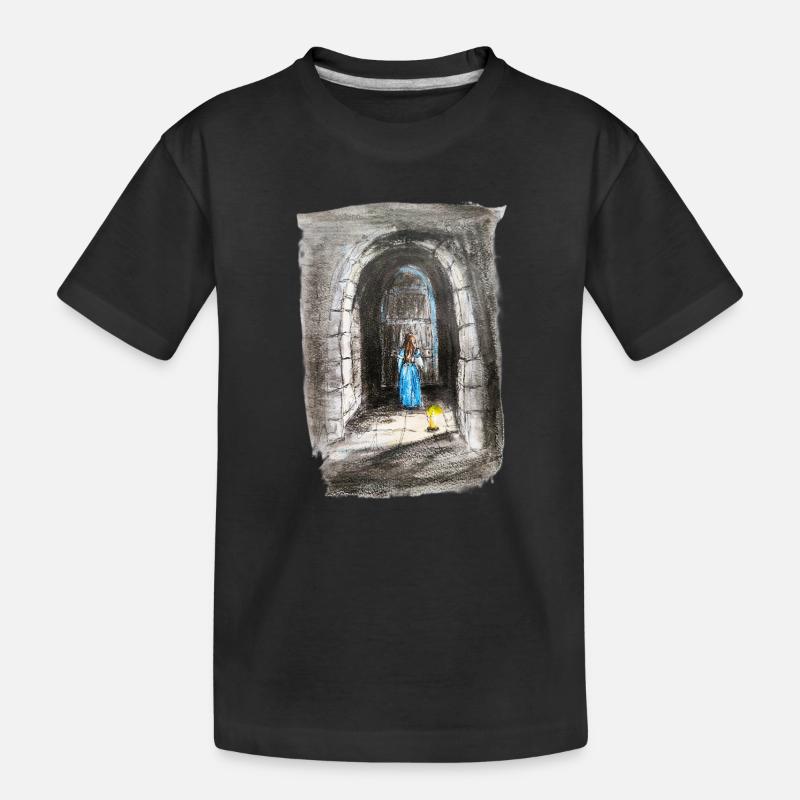 Torbogen-Maiden-Laternenlicht - Kinder Premium Bio T-Shirt - Schwarz