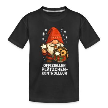 Official cookie inspector - Kids' Premium Organic T-Shirt - black - Front