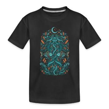 Slawischer Wassergeist Wodnik-Kunst - Kinder Premium Bio T-Shirt - Schwarz - Vorne