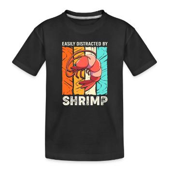 Krabbe Languste Meeresfrüchte Shrimp - Kinder Premium Bio T-Shirt - Schwarz - Vorne