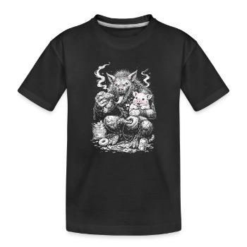 Inner couch potato - Kids' Premium Organic T-Shirt - black - Front