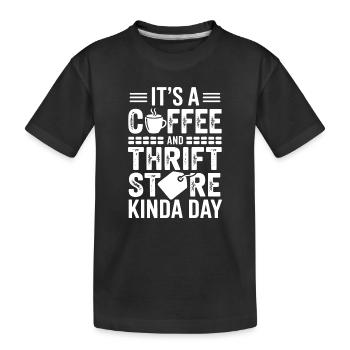 Graphique de la journée du magasin d’occasion pour café - T-shirt bio Premium Enfant - noir - Devant