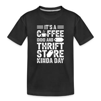 Journée du magasin d’occasion pour café - T-shirt bio Premium Enfant - noir - Devant