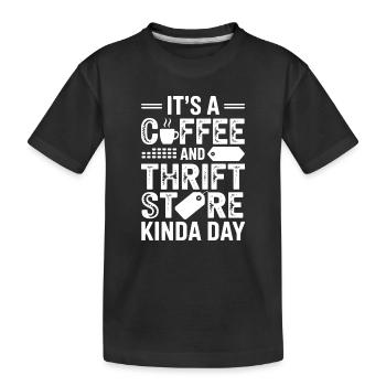 Journée du magasin d’occasion pour café - T-shirt bio Premium Enfant - noir - Devant