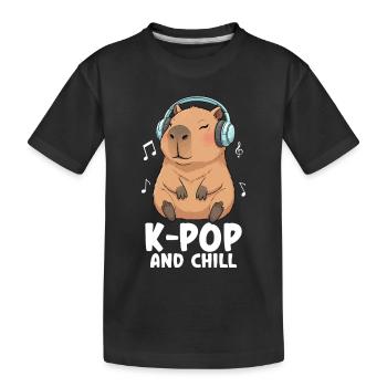 K Pop And Chill - Kids' Premium Organic T-Shirt - black - Front