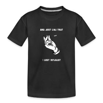 Interest Lost Hand Sign - Kids' Premium Organic T-Shirt - black - Front