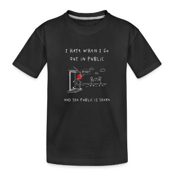 Angst vor Publikum – Cartoon-Szene - Kinder Premium Bio T-Shirt - Schwarz - Vorne