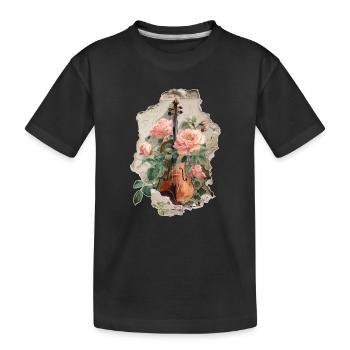 Violin Violin - Kids' Premium Organic T-Shirt - black - Front