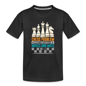 Échiquier des joueurs d’échecs - T-shirt bio Premium Enfant - noir - Devant