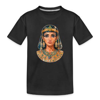 Cléopâtre - Reine d’Égypte (demi-fresque) - T-shirt bio Premium Enfant - noir - Devant