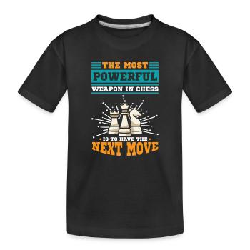 Échiquier des joueurs d’échecs - T-shirt bio Premium Enfant - noir - Devant