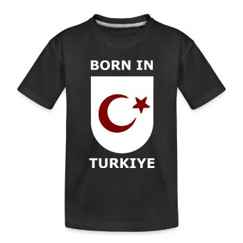 Born in Türkiye Shield - Kinder Premium Bio T-Shirt - Schwarz - Vorne