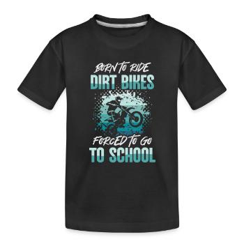 Dirt Bike Motocross Offroad Motorrad Dirt Biker - Kinder Premium Bio T-Shirt - Schwarz - Vorne
