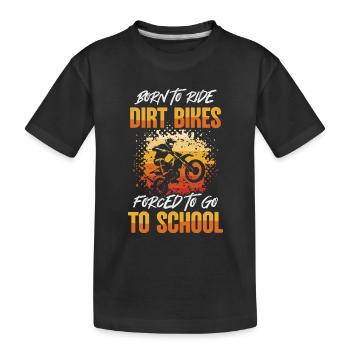 Dirt Bike Motocross Offroad Motorrad Dirt Biker - Kinder Premium Bio T-Shirt - Schwarz - Vorne