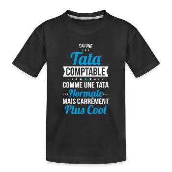 J'ai une tata comptable plus cool - T-shirt bio Premium Enfant - noir - Devant