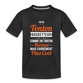 J'ai un tonton basketteur plus cool - T-shirt bio Premium Enfant - noir - Devant