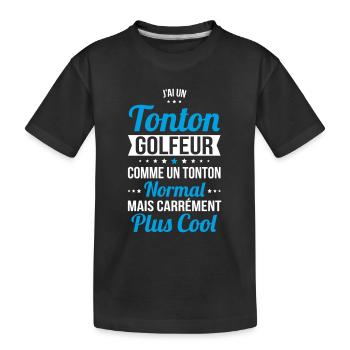 J'ai un tonton golfeur plus cool - T-shirt bio Premium Enfant - noir - Devant