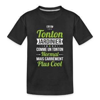 J'ai un tonton jardinier plus cool - T-shirt bio Premium Enfant - noir - Devant