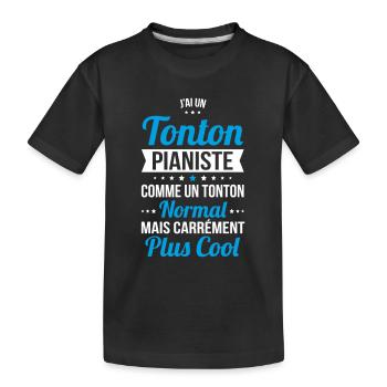 J'ai un tonton pianiste plus cool - T-shirt bio Premium Enfant - noir - Devant