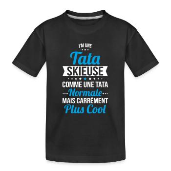J'ai une tata skieuse plus cool - T-shirt bio Premium Enfant - noir - Devant