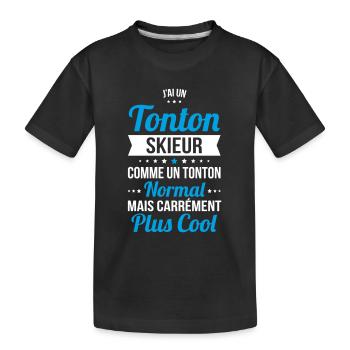 J'ai un tonton skieur plus cool - T-shirt bio Premium Enfant - noir - Devant
