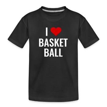 Basket-ball Basketteur Basketteur Idée Cadeau J’aime Panier - T-shirt bio Premium Enfant - noir - Devant