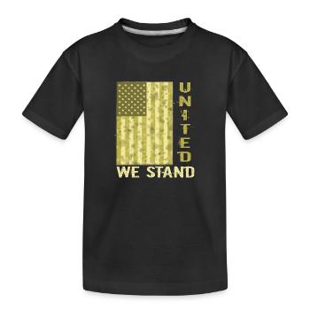 Amerikanische Flagge in Camouflage Patriotismus Homeland - Kinder Premium Bio T-Shirt - Schwarz - Vorne